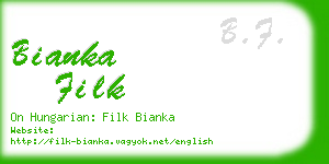 bianka filk business card